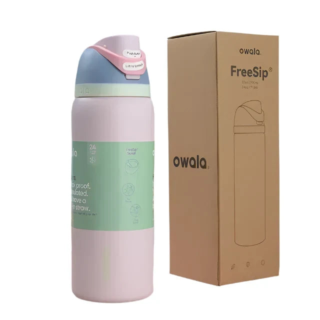Owala FreeSip Black and White Bottle